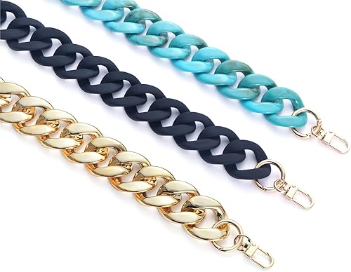 Miniatura 4 de AUMEY Correas de cadena de acrílico para bolso, correa de cadena de repuesto de moda para bolso, bolsos de mano, manualidades, 15.7 pulgadas de cada