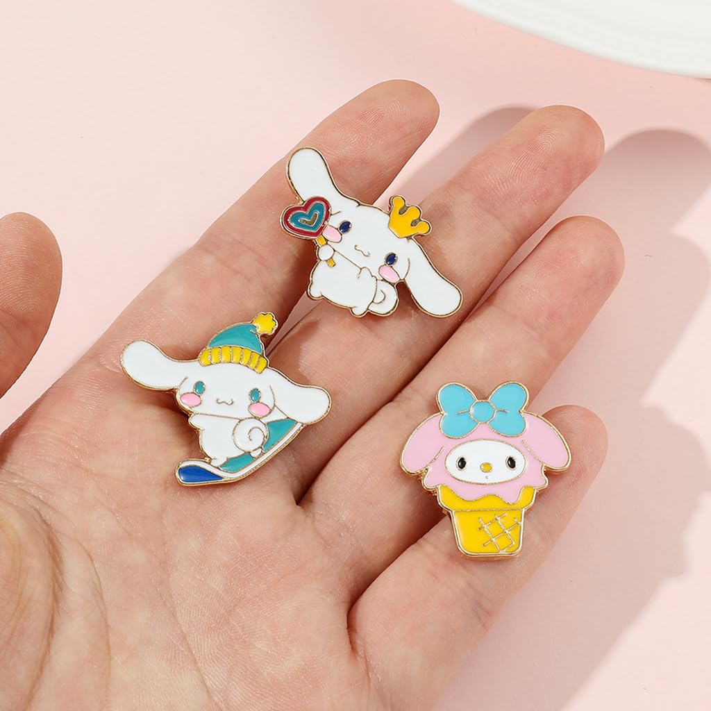 SANNIDHI® Brooch Pin for Women Girls Cute Kuromi Cinnamoroll Sanrio Enamel Pins Safety Buttons Brooch Saree Pin Brooch for Kids Girls Brooch Pins for Backpack Clothes DIY Craft 3 61L5rM4YAQL. SL1024