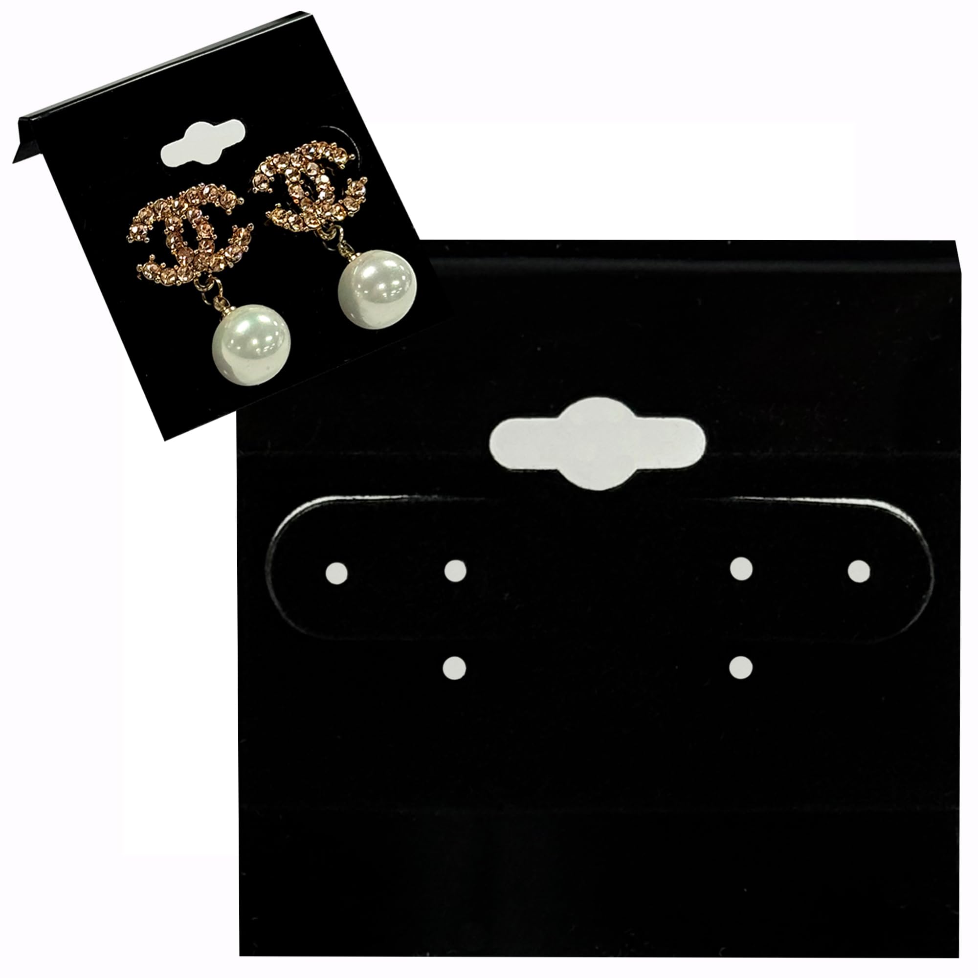 Adorox 200 Piece Black Earring Card Holders with Back Hook - Perfect for Earring Display and Organization - Image 5