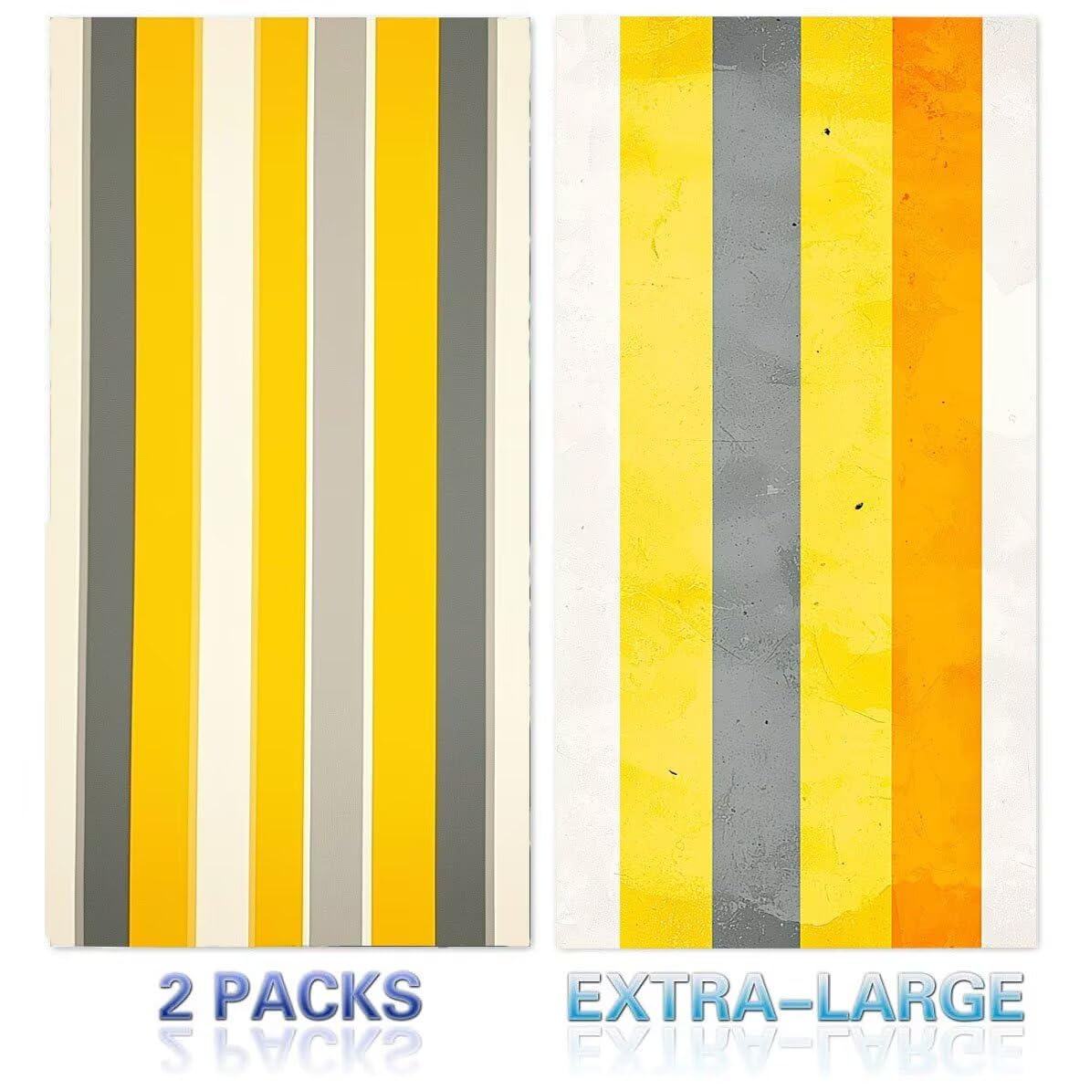 Ręcznik plażowy 90 x 200 cm, zestaw 2 dużych ręczników z mikrofibry szybkoschnący, chłonny, kompaktowy, ręcznik kąpielowy bez piasku lato koc plażowy damski do kąpieli prezent (prostota paski) H-563