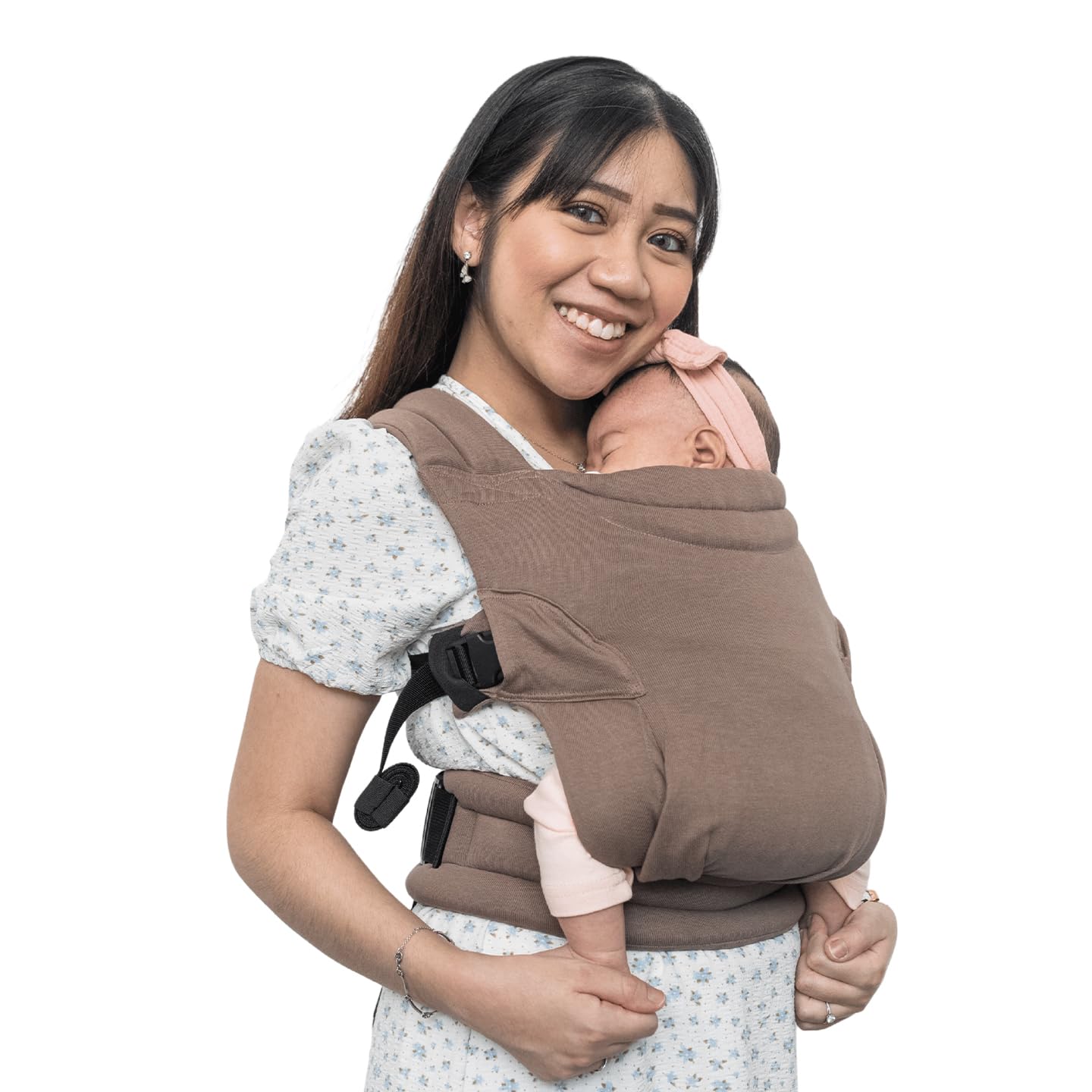 Soulslings Tanu Baby Carrier | Stretchy Baby Carrier for New Born & 0 to 1 Year Baby | Soft Cotton Belt with Ergonomic M Position | Adjustable Infant Carrier with Front & Hip Carry (3-10 Kgs) (Shore)-image-31