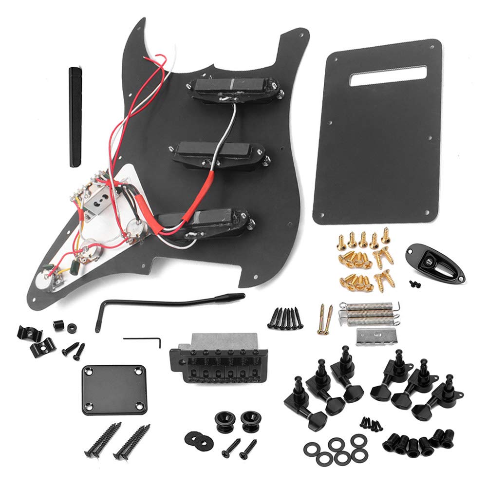 ST Style Gitara Elektryczna Pełny Zestaw Akcesoriów DIY Zawiera Wstępnie okablowane przetworniki Pickguard Bridge SSS i akcesoria