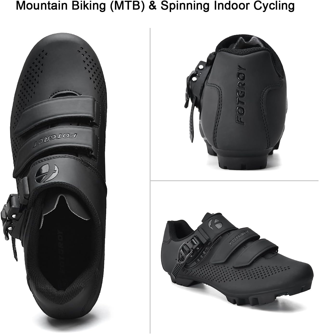 Mens Mountain Bike Cycling Shoes Women, MTB-Shoes Compatible Installation SPD Cleats - Image 4
