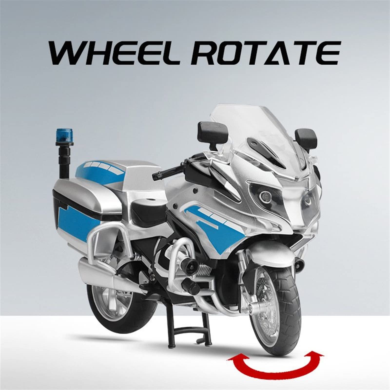 Moto de Juguete para BMW R1250 RT-P, Modelo De Motocicleta Aleación, Luz Y Efecto Sonido, Juguetes Coche Fundido A Presión, Regalo Cumpleaños, Escala 1/12 | Nero