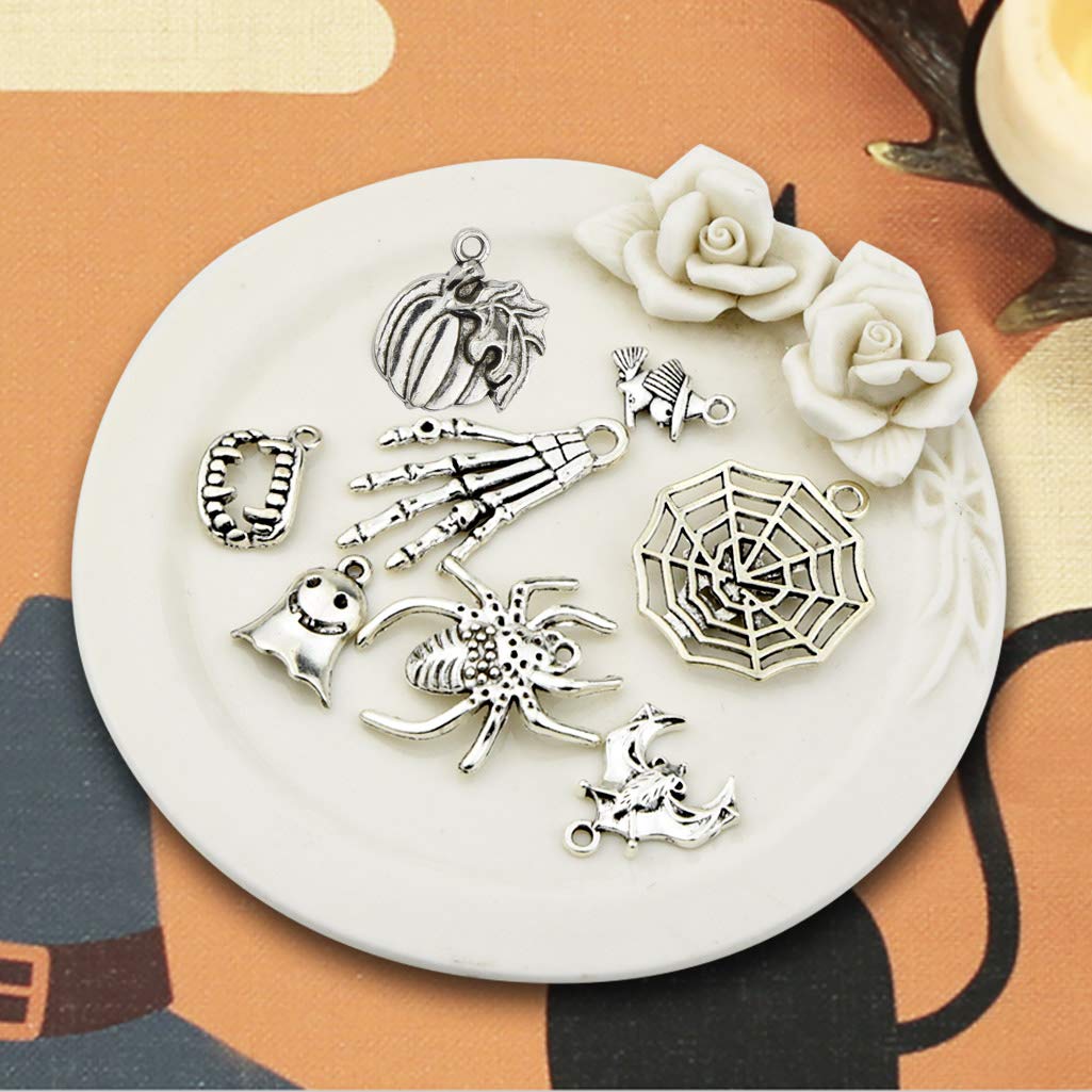 Bskifnn 100 Dijes De Halloween Para Hacer Joyas, Suministros De Manualidades Para Collares, Pulseras, Aretes Y Más