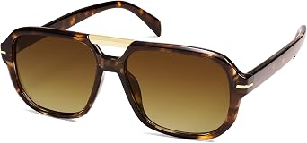 Retro Square Aviator Sunglasses Womens Mens 70s Classic Vintage Oversized Sun Glasses AR82282