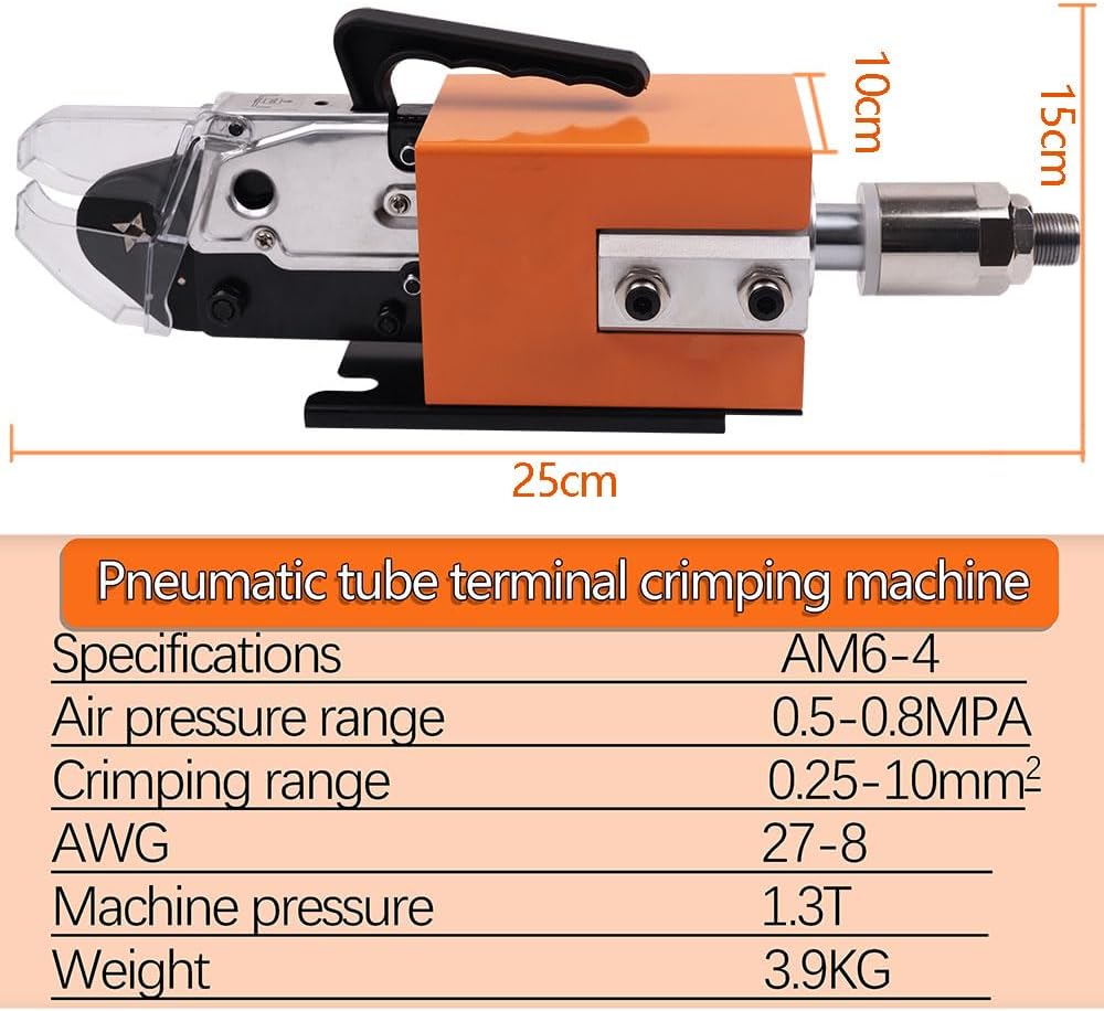 Ferrule Pneumatic Crimping Tool Awg28-7 Air Powered Wire Terminals Crimper Machine AM 6-4