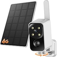 Vista 1 de SEHMUA Cellular Security Camera, No WiFi Needed, 180° Auto Pan, Portable Outdoor&Indoor, Pre-Installed 4G LTE SIM Card, Solar Powered, PIR Motion