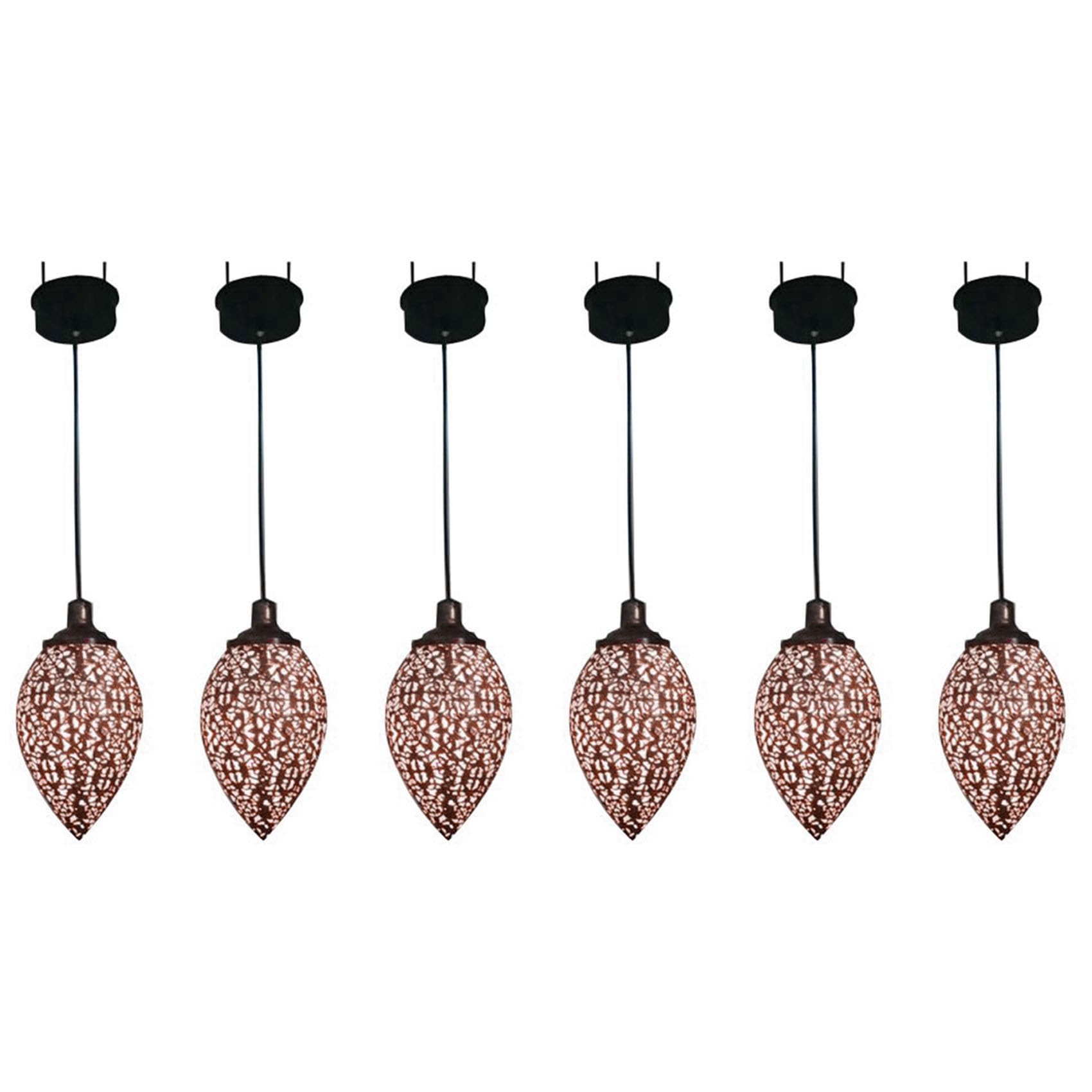 Hndhbfgrt 6X Solar Powered LED Moroccan Hanging Lantern Retro Moroccan Pattern Projection Lamp Garden Decor Fairy Light Kit