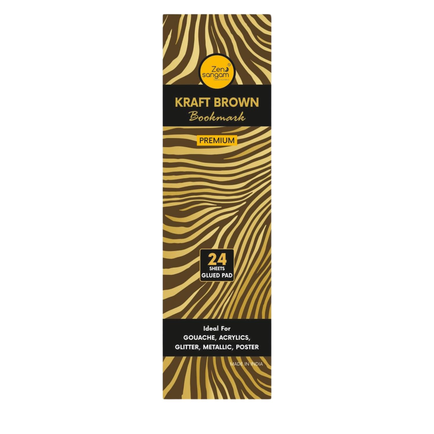 Zen Sangam Artists’ - Bookmark Kraft Khakhi Brown Sketch Paper Pad - 120 GSM Toned Papers - Smooth Surface - 24 Sheets (48 Pages) - Bookmark Size (18x5cm) - Doodle Brown Sketch Paper Pad-image-24
