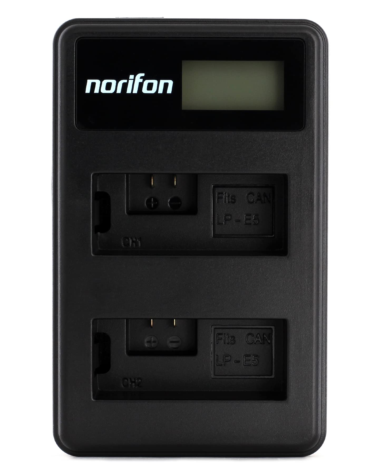 Norifon LP-E5 Dwukanałowa LCD USB Ładowarka do Canon EOS 1000D, EOS 450D, EOS 500D, EOS Kiss F, EOS Kiss X2, EOS Kiss X3, EOS Rebel T1i, EOS Rebel XS, EOS Rebel Xsi Aparat i nie tylko