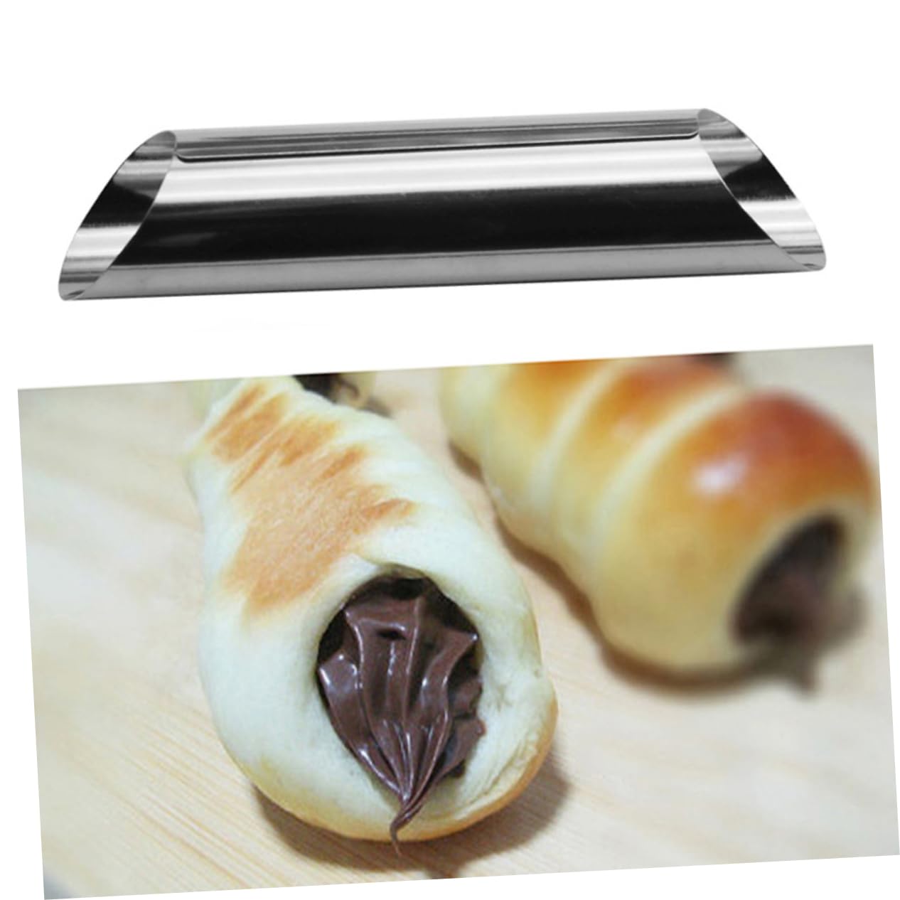 OKUMEYR 6pcs Stainless Steel Cannoli Tube Molds Croissant Bakeware Forms Mini Baking and Dessert Decoration Easy to Reusable