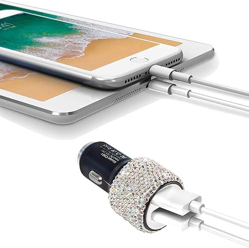 Miniatura 6 de Cargador de coche USB dual, cargador de coche brillante de 5 V2.4 A, adaptador de coche USB de carga rápida de doble puerto, compatible con todos