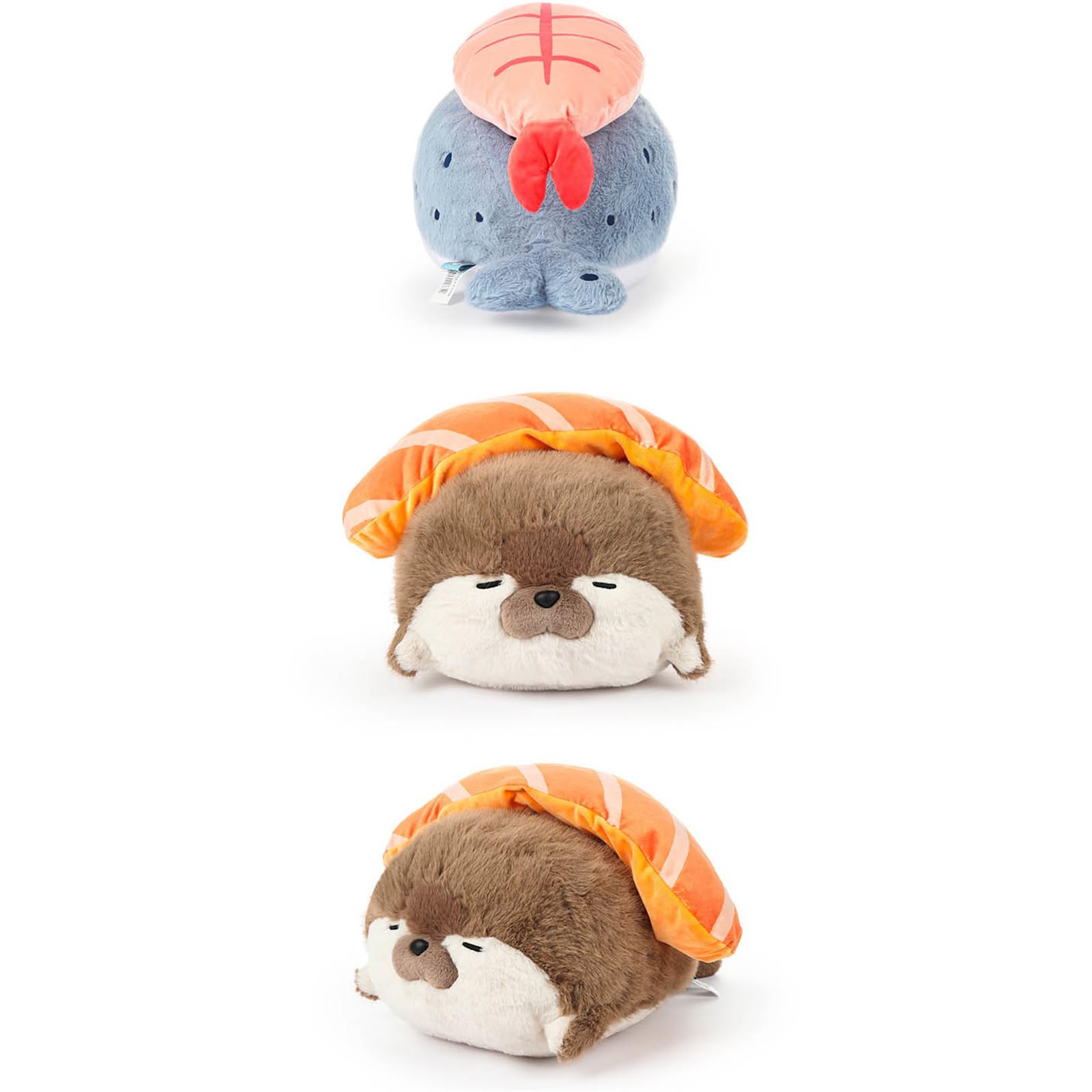 Plüschtier, Süßes Robbenkissen, Garnelen-Sushi-Plüschspielzeug for Kinder, Robben-Plüschkissen, Kawaii-Robbentierkissen(Blue)