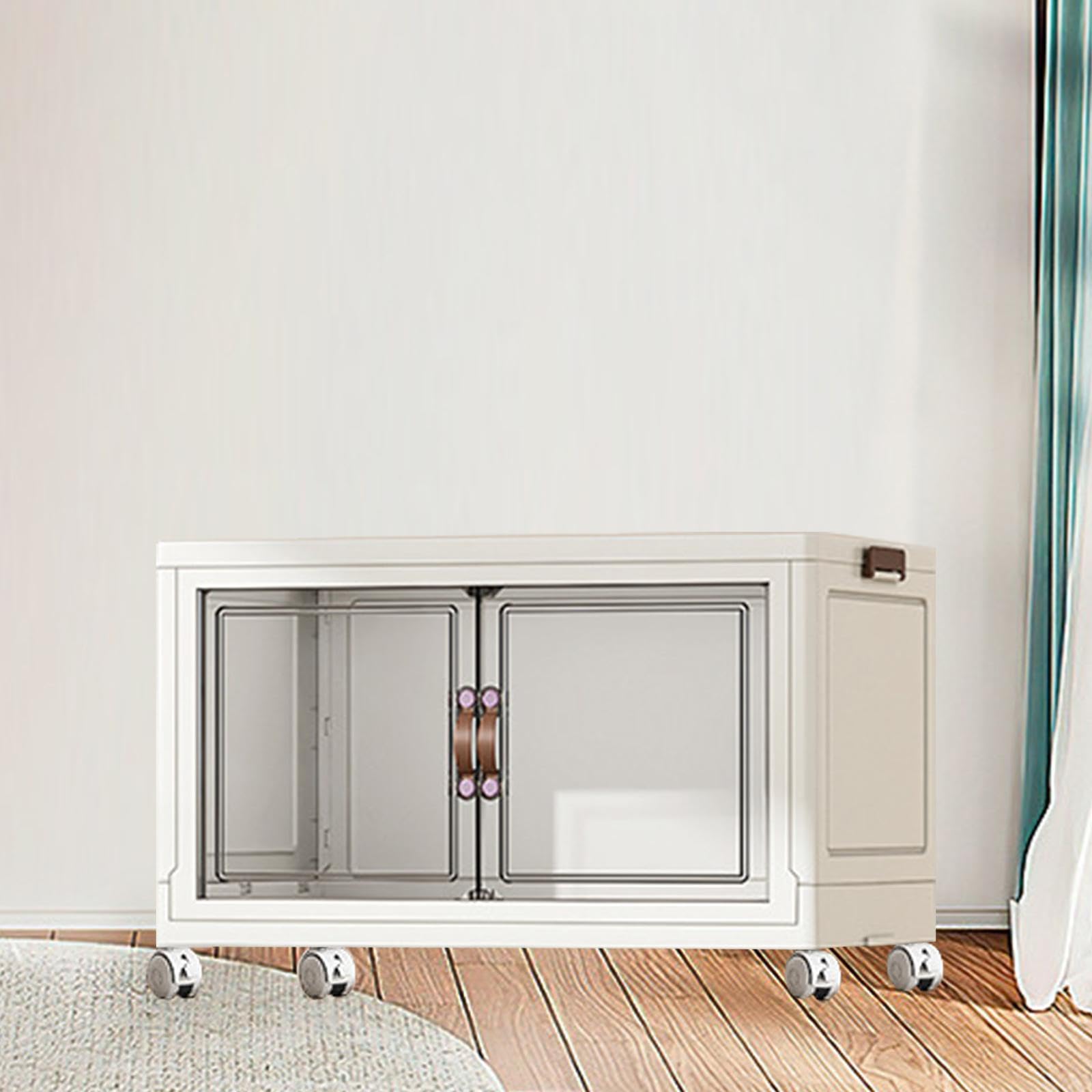 LOVIVER Faltbarer Lagerschrank, stapelbare Lagerbehälter, vielseitig einsetzbar, leicht, leicht zu transportieren, Lagerbehälter für Wohnungen und Wohnheime, Weiß 1 Lage 55 cm