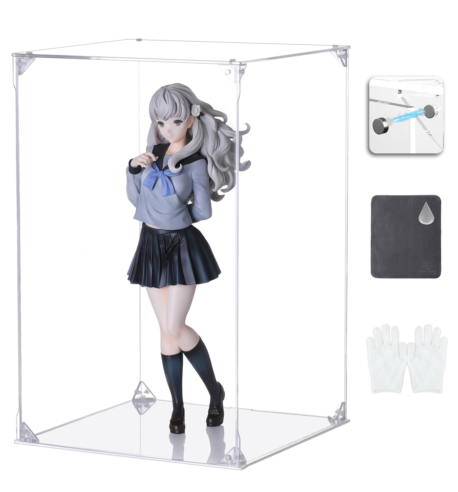 Amazon.co.jp: COOLTAKU フィギュアケース アクリル UVカット 白い台座