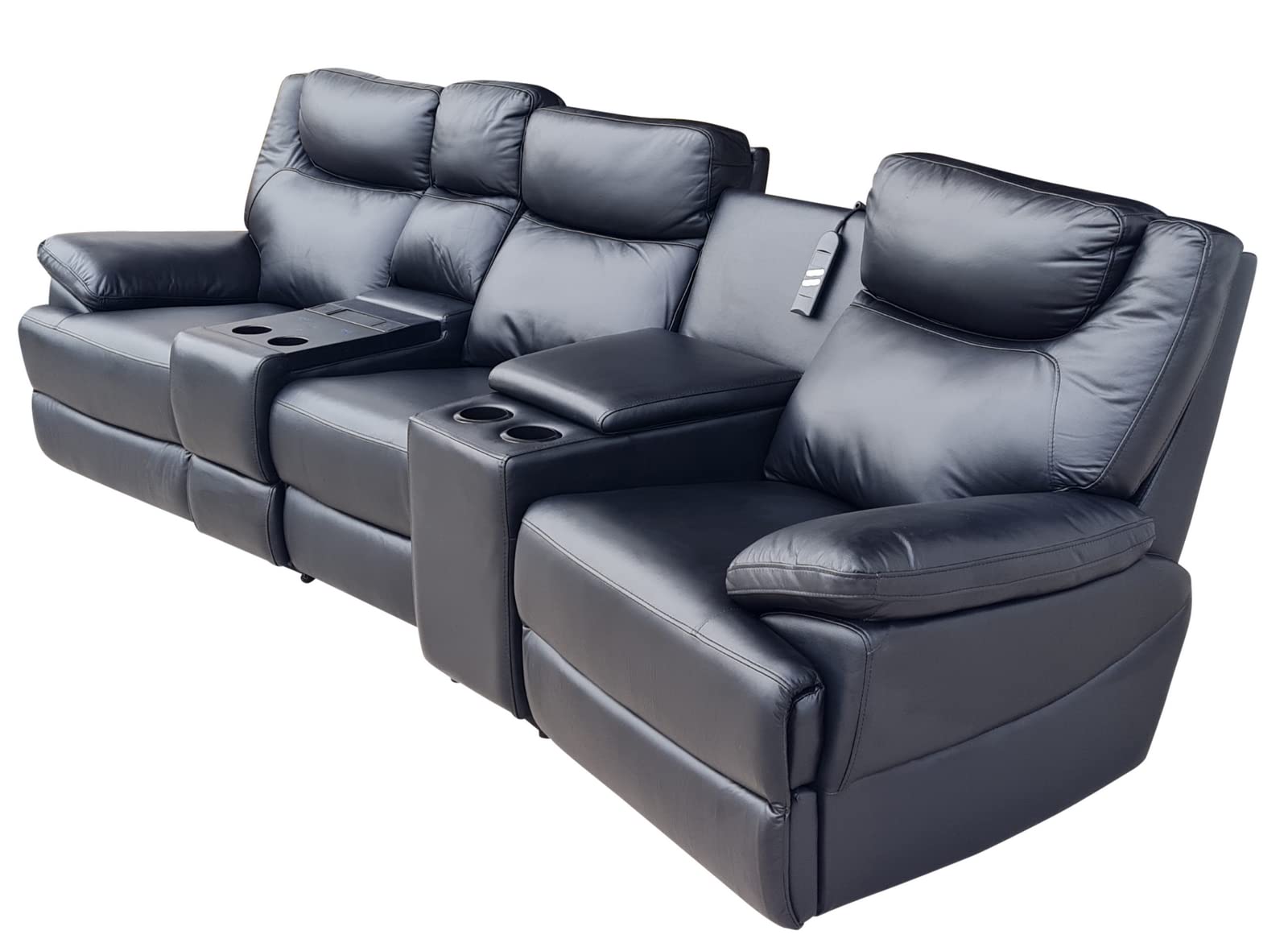 Elektrisches Ledersofa Kinosofa 3581eee-Cup-3M-S