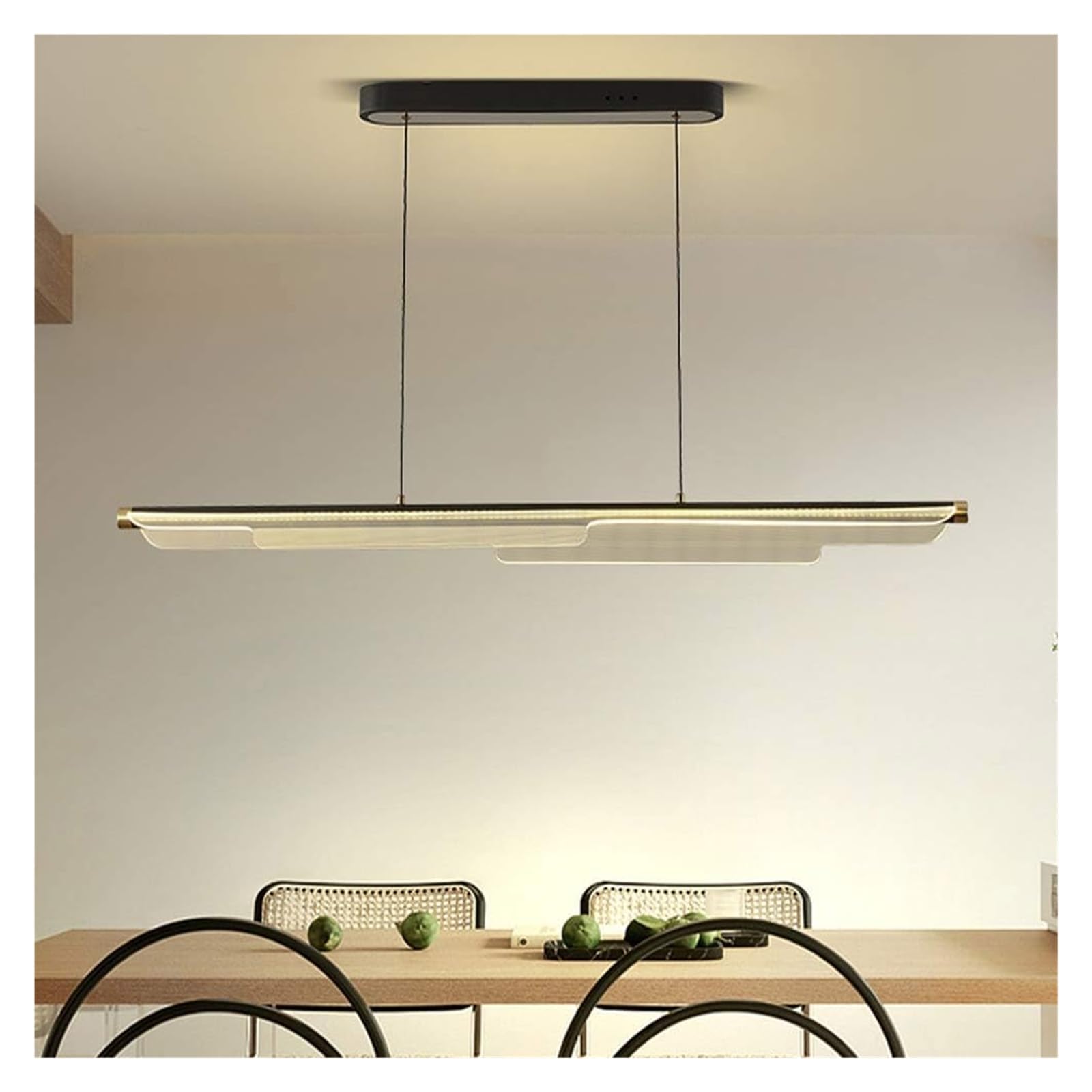 SYAXVOM Chandeliers LED Chandelier hting,Three Tone ht Acrylic Linear Pendant 90/120cm Hanging Fixture, Kitchen Island for Dining Table Bar (Size : 120cm)