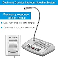Vista 5 de 110V-220V ZDL-9906 DualWay Ventana Contador de vidrio Intercomunicador Interfono Altavoz Micrófono de intercomunicación para tienda bancaria Escuela