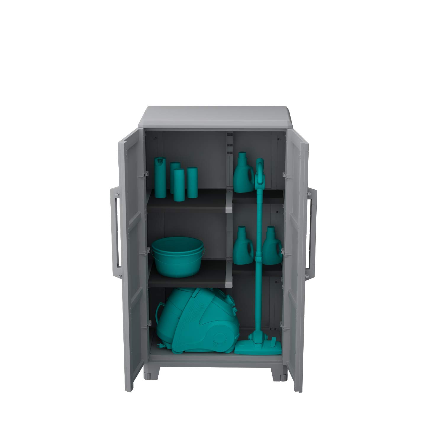 Terry, Transforming Modular 3, hoher multifunktionaler Schrank mit zwei Türen für drinnen und draußen - 78x43,6x143 cm