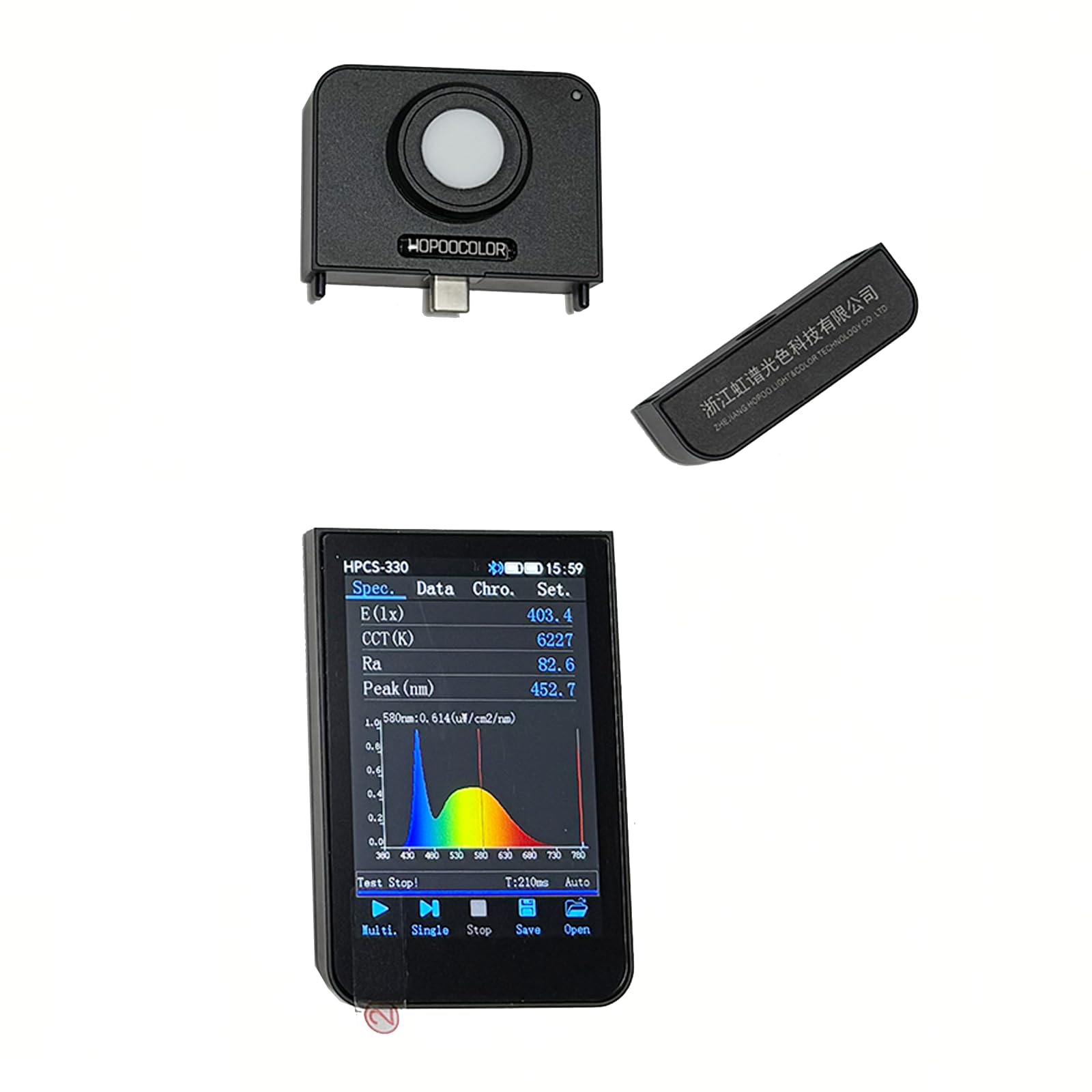 HPCS330 Tragbares Spektrometer CCT CRI Lux Spektrum Wellenlängen Test 380-780nm