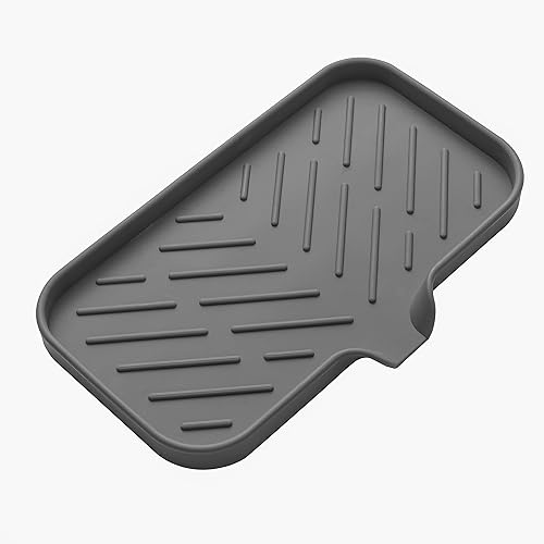 MicoYang Jaboneras de baño de silicona con boquilla de drenaje, organizador de fregadero de baño y cocina, soporte para esponja, bandeja de jabón