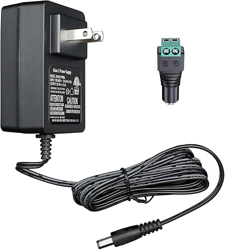 Adaptador de fuente de alimentación de 12 V 3 A CA CC con adaptador de conmutación, barril de CC Cable de respaldo de repuesto de 6 pies para tira