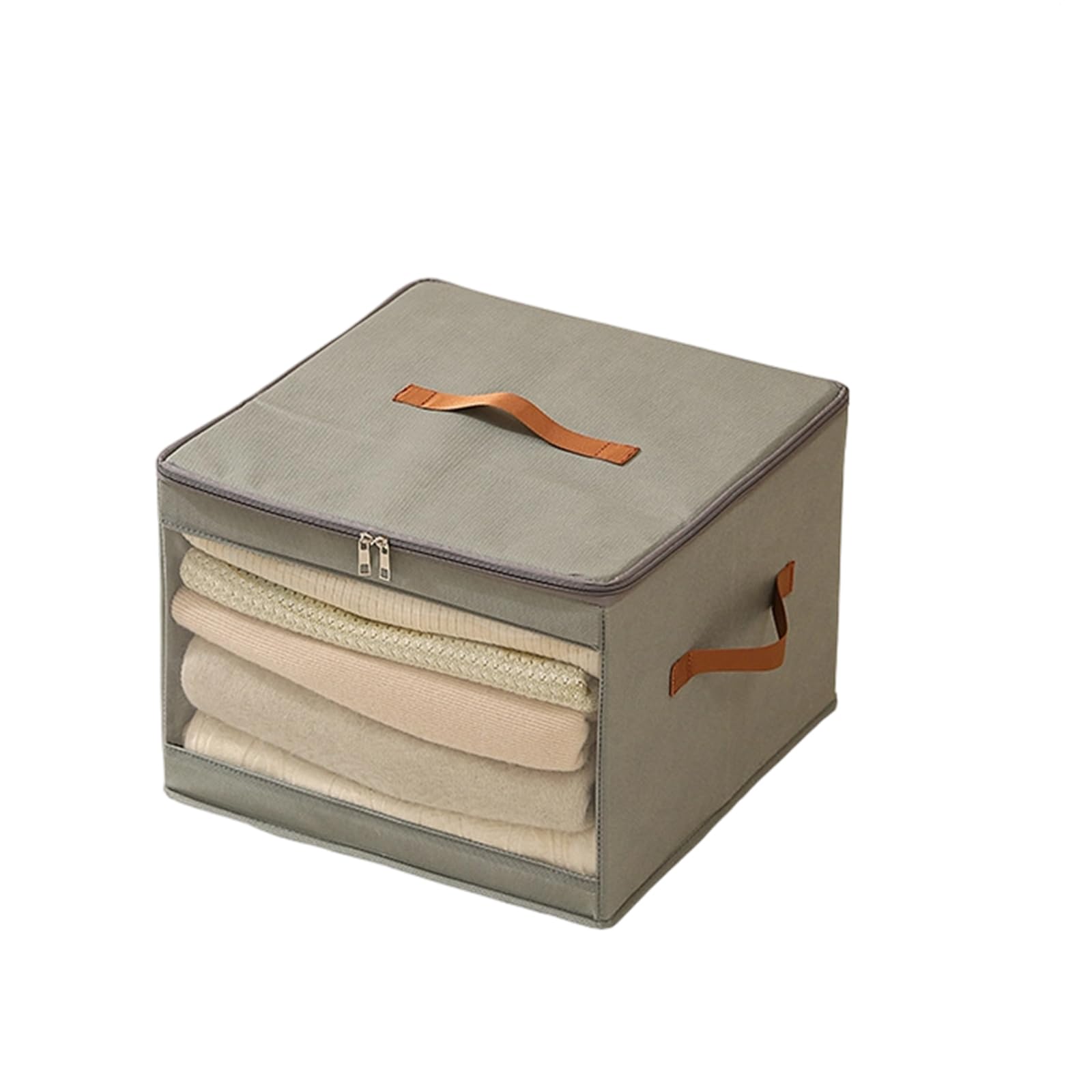 Piceioep Portable Foldable Clothes Organiser Bin See Through Window Waterproof Handles Seasonal Storage Container Portable Foldable Clothes Organiser
