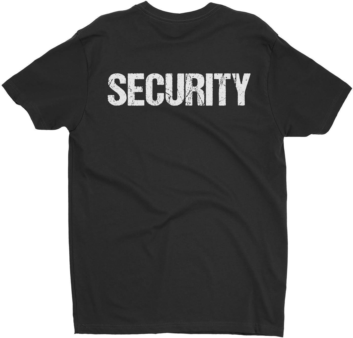NYC FACTORY Security T-Shirt Black Mens Neon Tee Staff Event Front & Back Print - Image 4
