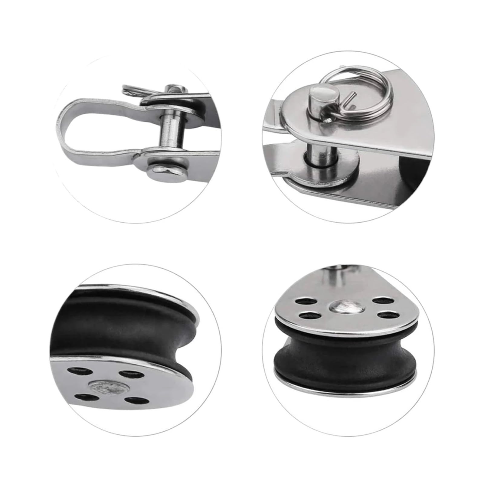 Polea giratoria de acero inoxidable 316 de 25 mm, duradera, paquete de 2 poleas de elevación resistentes, ideal para uso marino y exterior, tamaño compacto 59 x 26 mm