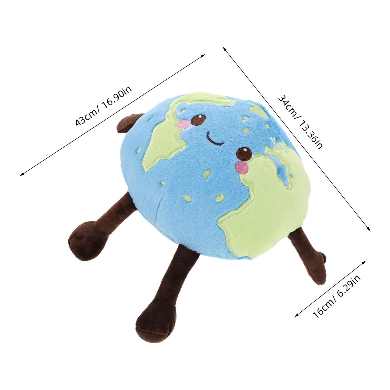 Abaodam Peluche Planète Terre Ronde en Tissu Pelucheux Doux Coussin Éducatif Scientifique pour Décoration Chambre Garçon et Filles Peluche Astronomie Spatial Anniversaire Éducatif