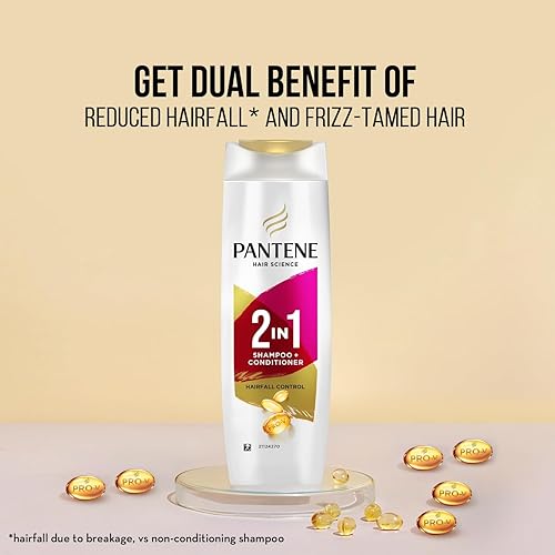 Miniatura 3 de Pantene Champú + acondicionador 2 en 1 anti caída del cabello, 11.5 fl oz