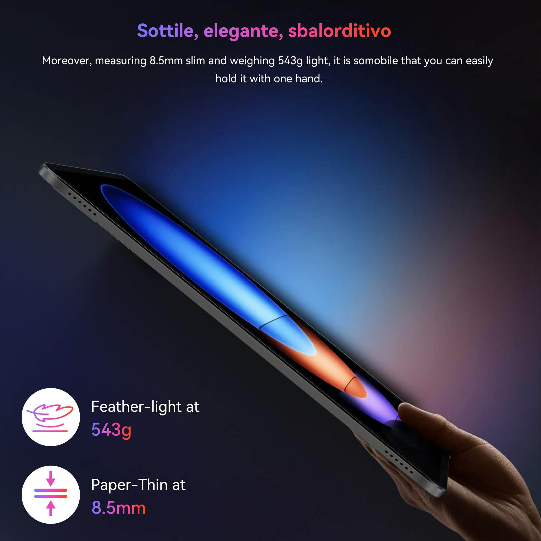 Blackview Tab60 Pro Tablet 10 Pollici (2025) Tablet Android 15, 12GB+128GB (TF 2TB), 5G Wi-Fi + 4G LTE, Octa Core T606, Batteria 7700mAh, Widevine L1/GMS/GPS/AI Camera, Tablet Pc con Custodia