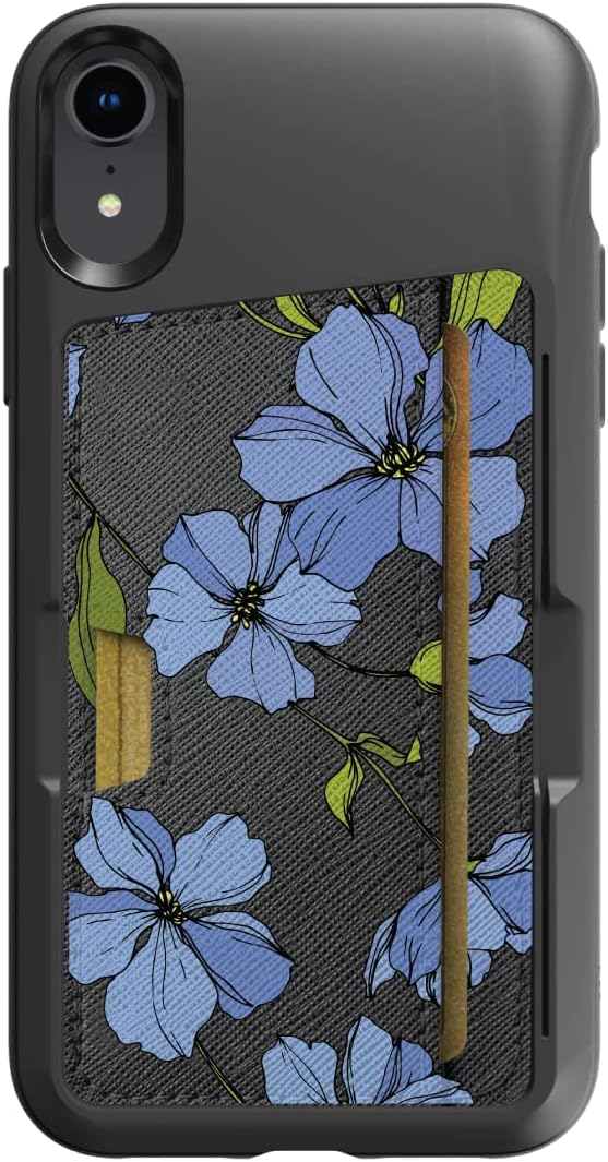 Smartish - Blue Blossoms - iPhone XR Wallet Case - Wallet Slayer Vol 2 [Slim + Protective Kickstand] Credit Card Holder - Fits iPhone XR