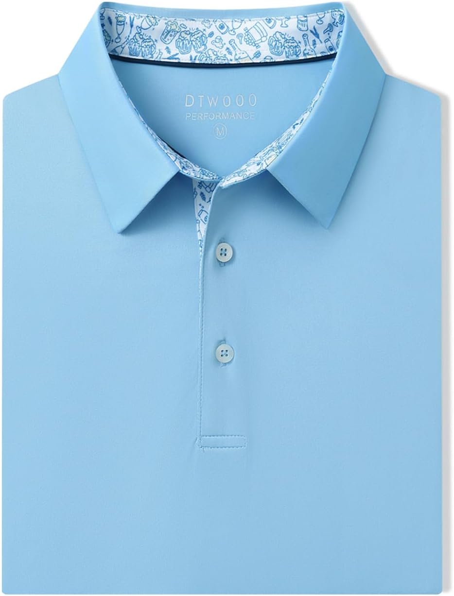 Men's Polo Shirts Short Sleeve Casual Solid Stylish Dry Fit Performance Designed Collared Golf Polo Shirts for Men - Image 4