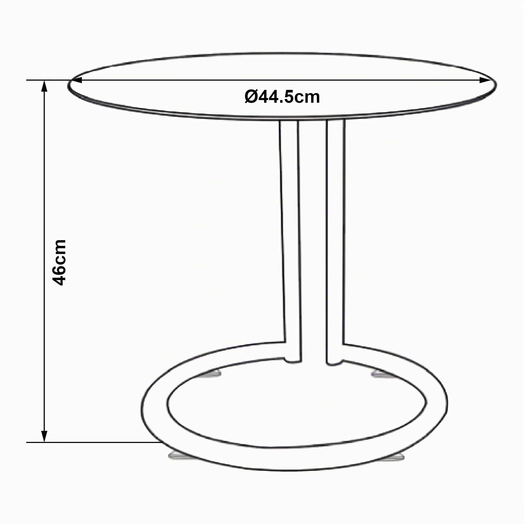 [en.casa] Mesa Auxiliar Ylivieska en Forma de C Mesa de Centro Redonda Mesita de Salón Uso Versátil Tablero de Vidrio Templado Metal 46 x Ø 45 cm - Transparente/Color Cromo
