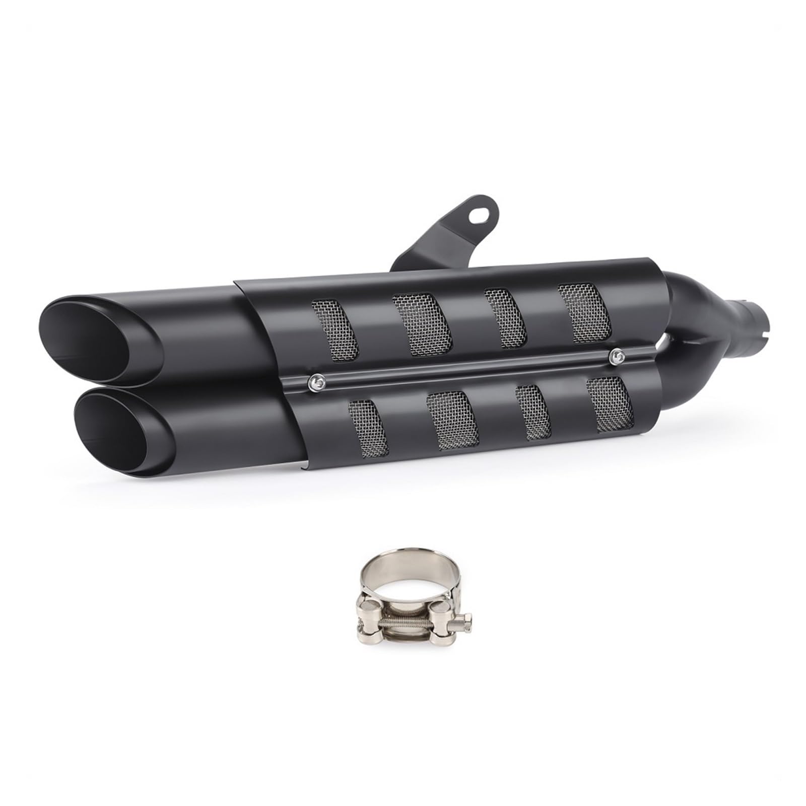 tłumik wychowej wydech Rura Wydechowa Motocykla Slip-on Tłumik Rurowy Z Osłoną Termiczną Pasuje Do Kawasaki Eliminator 450 500 2024 2025 2026(Double pipe)