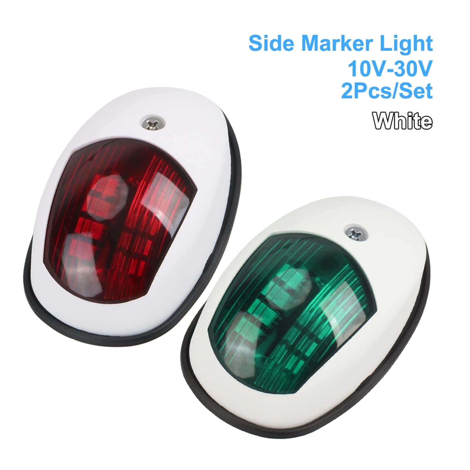 2pcs / set for il furgone del rimorchio camion dei di yacht della barca marina GUIDATO Lampada avvertimento segnale luce navigazione 10V-30V Per la navigazione e la pesca(White)