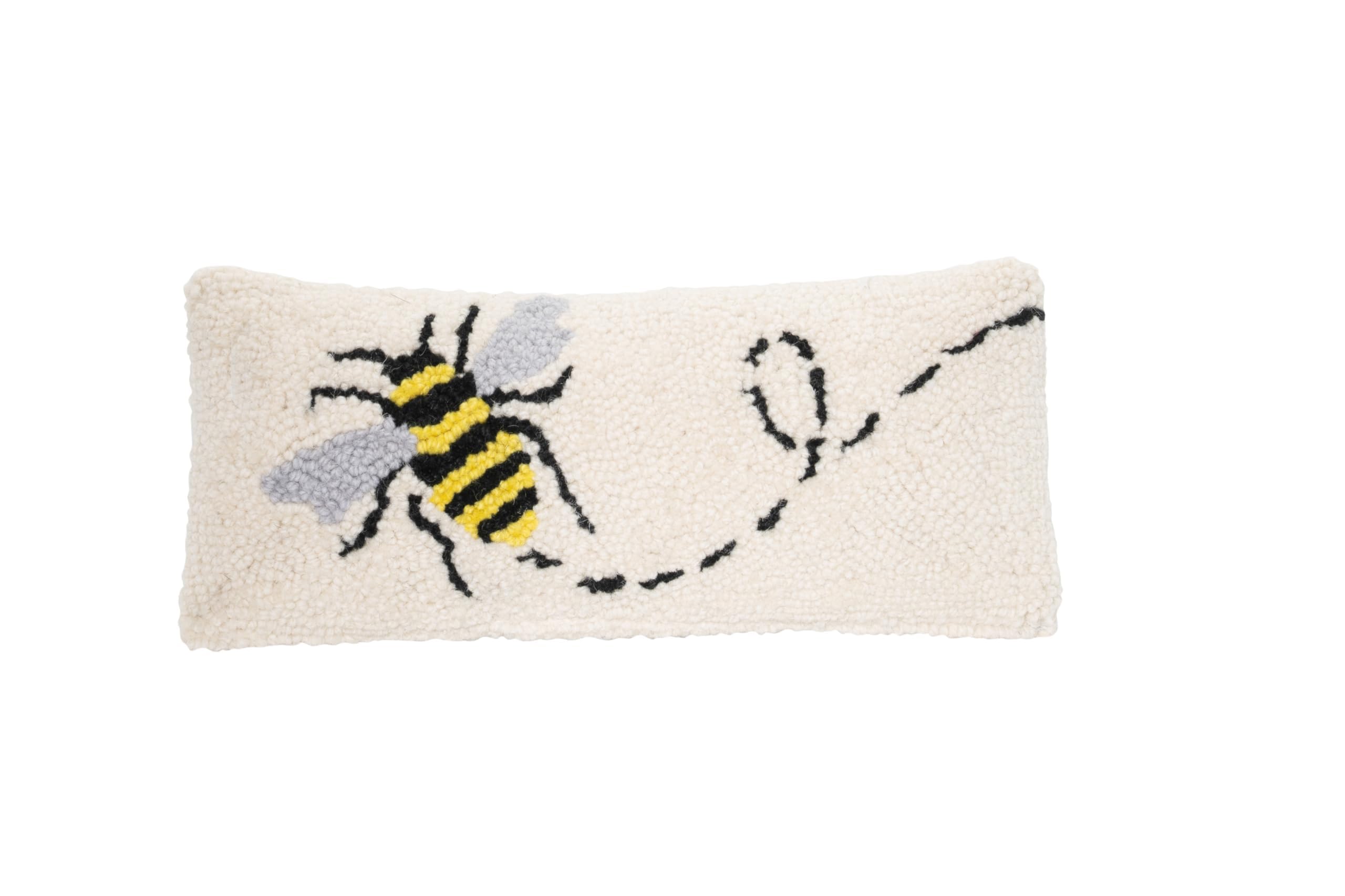 Decorvo Bee Needle Point Pillow 12 x 5 inches Hook Throw Pillow for Couch or Dorm
