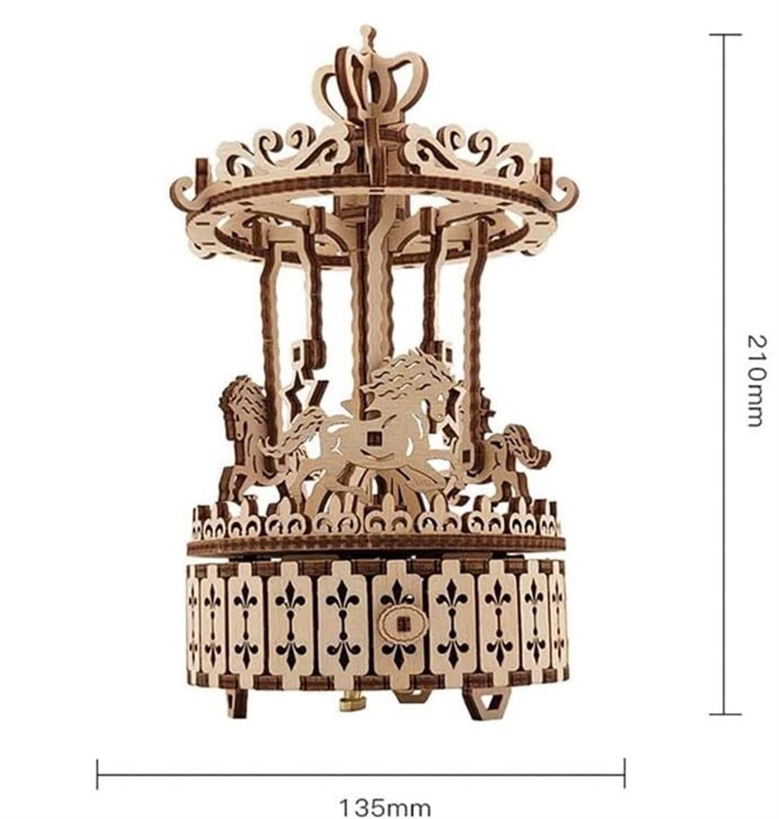 Carillon Musicale Carillon per Puzzle in Legno, Kit di Costruzione Modelli Fai-da-Te Meccanico A Giostra Ornamento da Tavolo