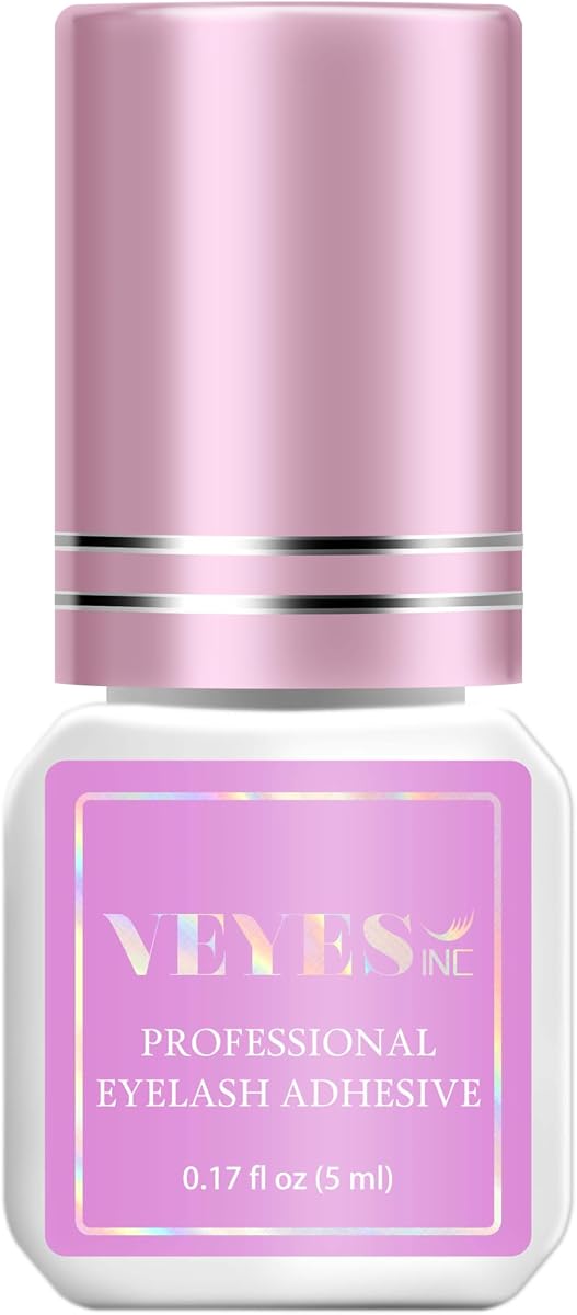 VEYES INC Eyelash Extension Glue - 0.5-1 Sec Drying (0.17fl.oz / 5ml)/Up to 8 Weeks Retention/Black Adhesive Salon Use for Lash Tech