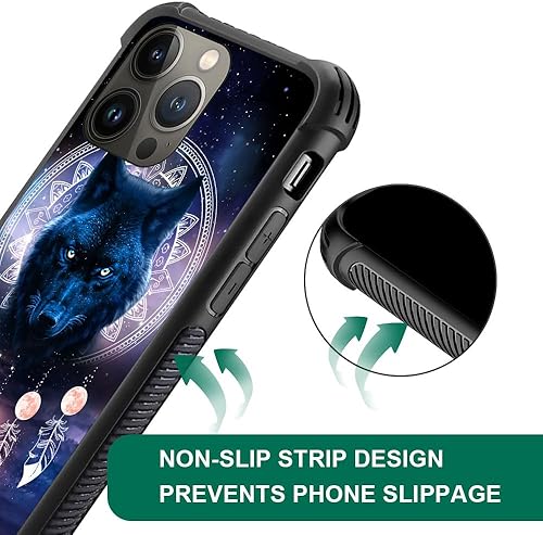 Miniatura 5 de CARLOCA Funda compatible con iPhone 13 Pro, fundas Wolf Nebula Moon iPhone 13 Pro, ultra protección, a prueba de golpes, de silicona suave, TPU