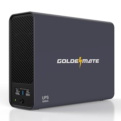 GOLDENMATE 1000VA/800W Lithium UPS Battery Backup & Surge Protector
