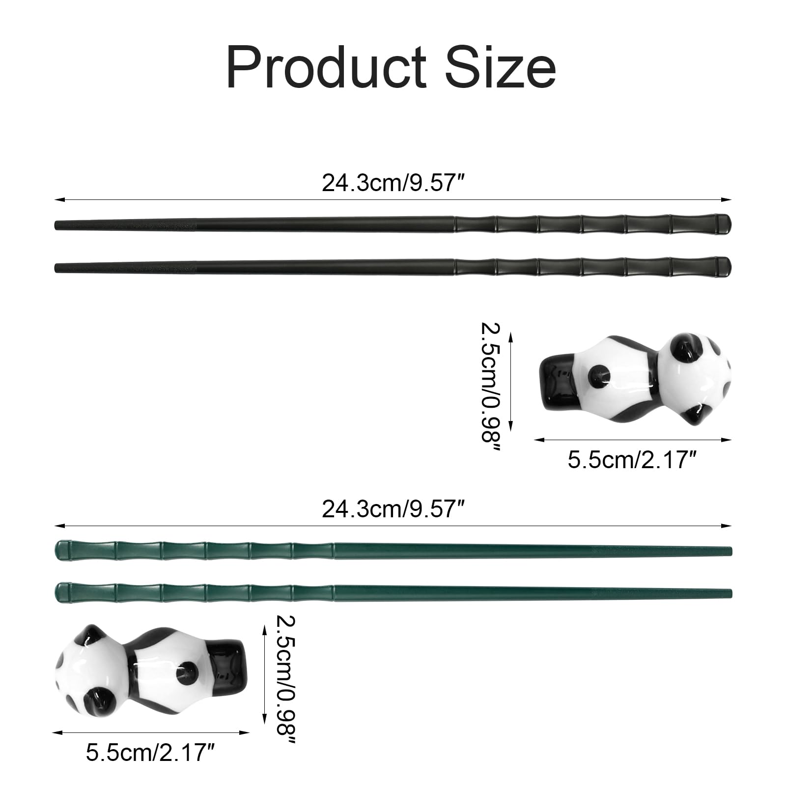 3 Paia Bacchette Per Bambini A Forma Di Panda – Antiscivolo, Riutilizzabili, Ideali Per Principianti - 4
