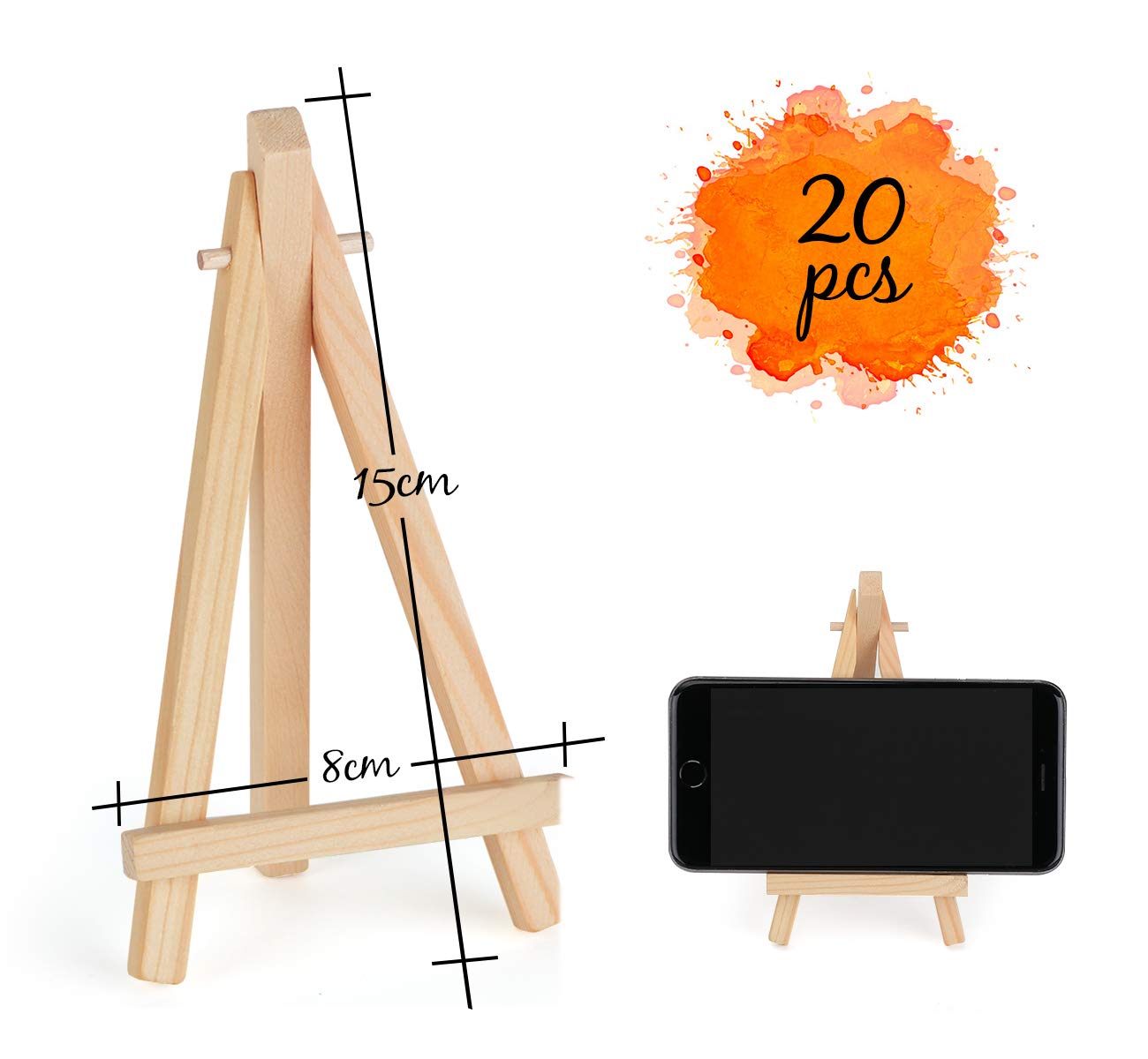 EFCO Mini Cavalletto Da Tavolo In Legno Naturale, 16x9x1,5 Cm, Ideale Per Foto E Quadretti