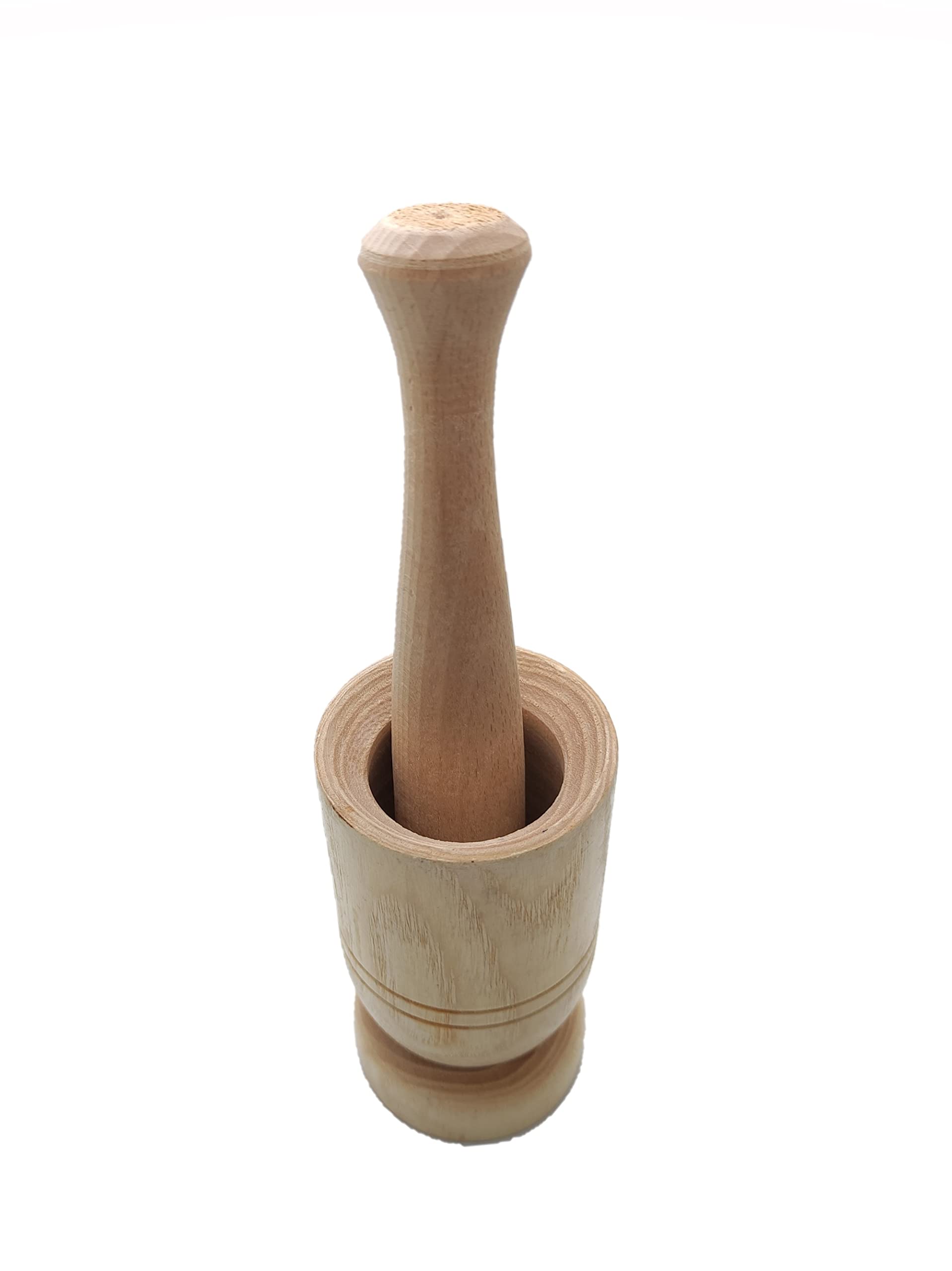 Mortar & Pestle Set, Mortar, Molinillo de especias de mortero de madera hecho de madera, molinillo de especias, tritura fácilmente ajo, jengibre, vainilla, pimienta, nueces, granos de café y especias