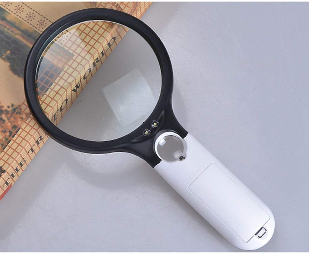 Lupa de mano con luz LED, marco acrílico y lentes de resina para mayor claridad, ideal para leer, pasatiempos y trabajos de detalle de primer plano