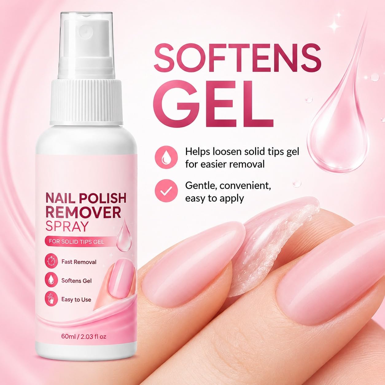 Polish Dissolve Removal Spray, Leistungsstarker Nagellackentferner. (8PCS)