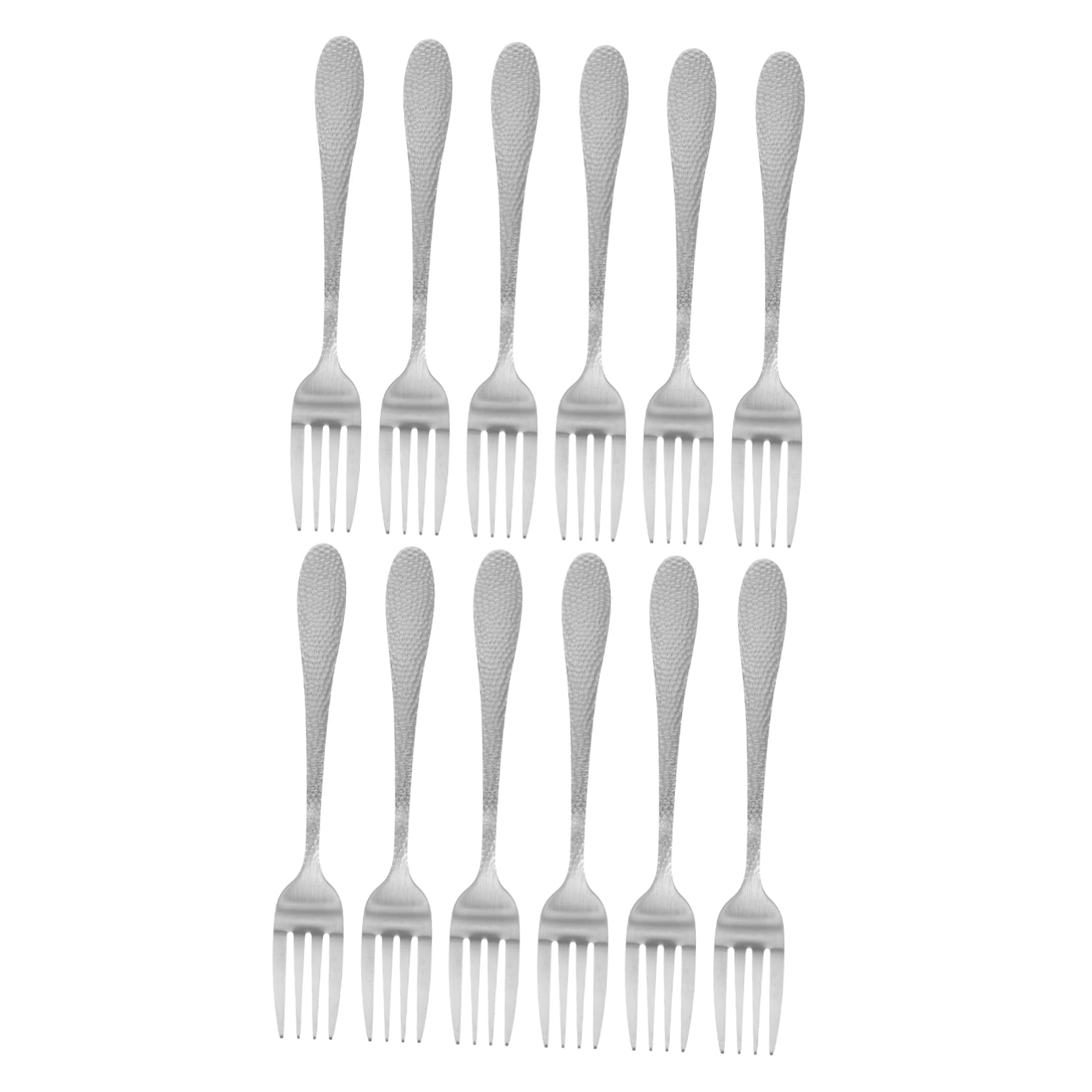 COLLBATH 12pcs Stainless Steel Dessert Forks Ergonomic Fruit Cake Forks for Convenient Easy to Clean Silverware for Desserts and Salads Stylish and Functional