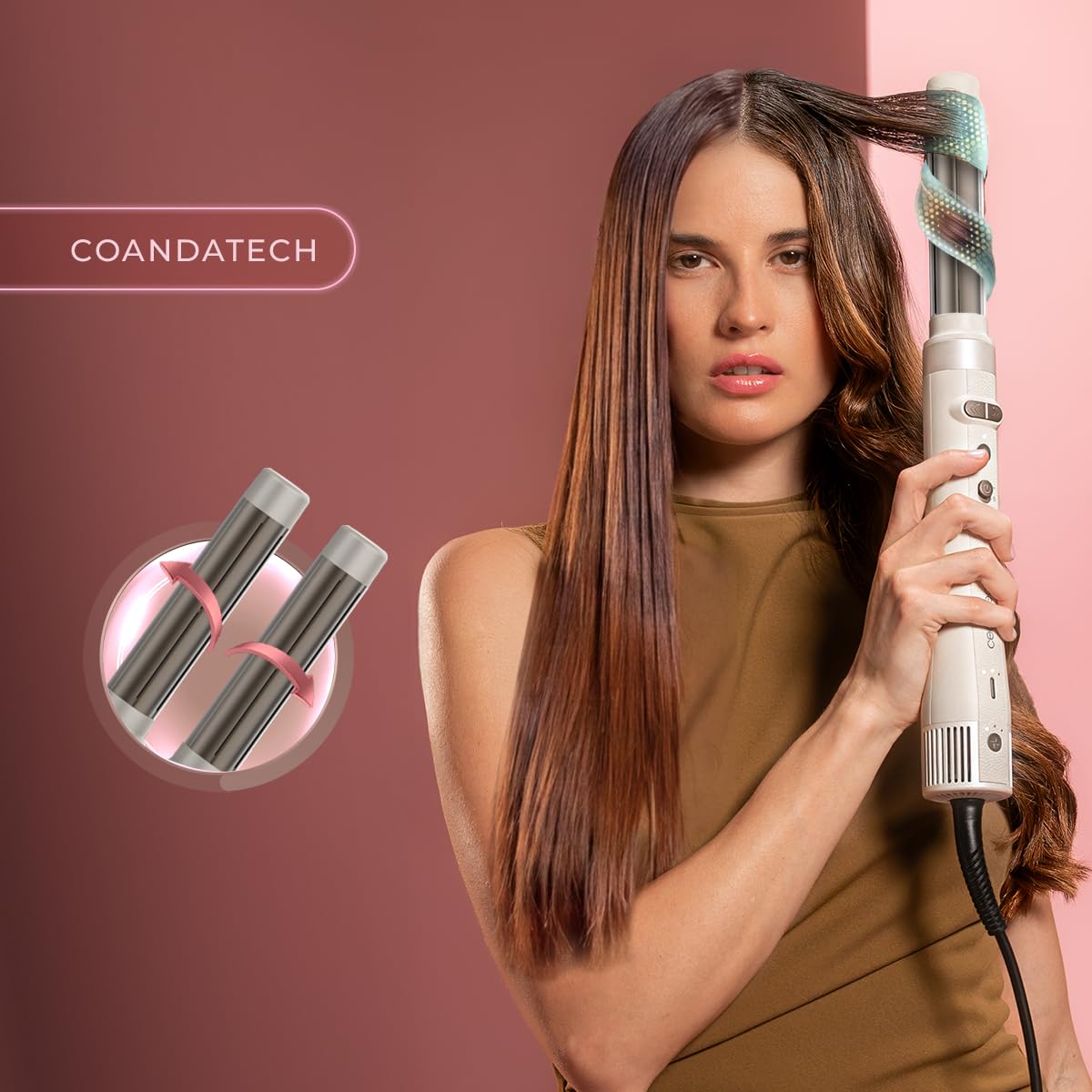 Cecotec Styler - Capelli modellanti multifunzionali, 8 teste CeramicCare 8in1, AirGlisse Gyro. 1500 W, Liscio, Modo e Fibbia, Motore Brushless, Funzione Rotante e Rivestimento Ceramica e Cheratina